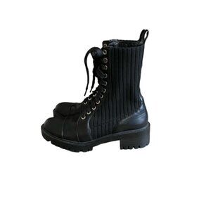 Zara Contrast Low Heel Ankle Boots 36